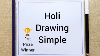 Holi Drawing  Holi Drawing Easy Steps  Holi Festival Drawing [upl. by Navaj861]