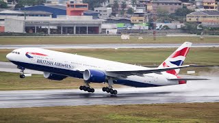 Emergency crash landing British Air Boeing 777 at Montijo Airport [upl. by Eipper]