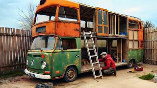 Man turns wrecked bus into luxury caravan Made by enancinar [upl. by Eilis]