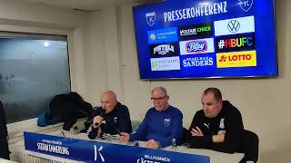 Danksagung und Pressekonferenz nach dem Spiel BSV Kickers Emden gegen TuS Bersenbrück 43 [upl. by Acimaj]