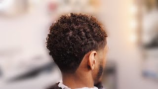 INSANE HAIRCUT AND PERM TRANSFORMATION TIGHT CURLS WITH TAPERFADE [upl. by Rebekah]