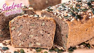 Roggenbrot mit Sauerteig  Roggenmischbrot  Körnerbrot [upl. by Lectra799]