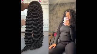 26” deep wave wig was installed  hair vendor WhatsApp 8618600775153 wigvendor wigvendors [upl. by Kenna753]