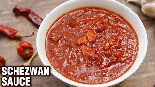 Schezwan Sauce Recipe  Easy Homemade Schezwan Sauce  IndoChinese Sauce Recipe  Tarika [upl. by Arehsat]