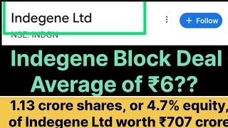 Indegene Block Deal average of ₹ Total 113 Cr Share  News in Indegene Share Target News [upl. by Earesed]