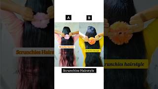 Which is the best scrunchies hairstyle  hairstyle hairtutorial hack viral shorts ytshorts [upl. by Atil674]