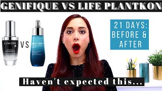 LANCOME GENIFIQUE VS BIOTHERM LIFE PLANKTON ELIXIR SERUMS  REVIEW amp 3 WEEKS BEFORE amp AFTER 😱😱 [upl. by Oehsen846]