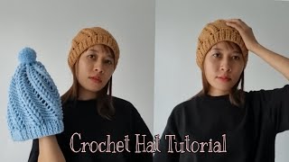 Crochet Hat Tutorial အခြေခံသမားတွေ လိုက်ထိုးလို့ရတဲ့ အနွေးခေါင်းစွပ်ထိုးနည်း [upl. by Sylvia]