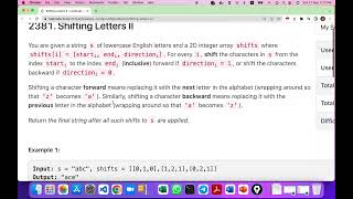 LeetcodeBiWeek85 Shifting Letters II [upl. by Aphrodite]