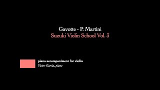 1 Gavotte  P Martini  SUZUKI VIOLIN BOOK 3 PIANO ACCOMPANIMENT [upl. by Debi]