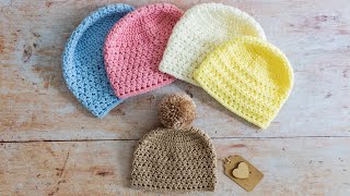 How to Crochet a Baby Hat A QUICK and EASY Tutorial [upl. by Keviv611]