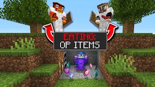 Minecraft Manhunt But Hunters Eating Give Me OP Items [upl. by Weiser]