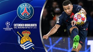 PSG vs Real Sociedad Extended Highlights  UCL Round of 16 1st Leg  CBS Sports Golazo [upl. by Lilhak]