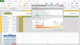 Excel 2010 Feiertage amp Wochenenden im Dienstplan darstellen mit bedingter Formatierung [upl. by Eelannej]