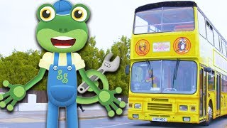 Geckos Real Vehicles  Trucks Buses Excavators Diggers  Trucks For Kids  Kids Videos [upl. by Doughty57]