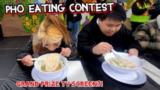 PHO EATING CONTEST WITH TV AS GRAND PRIZE Tet Festival 2023 in Costa Mesa CA RainaisCrazy [upl. by Affrica]