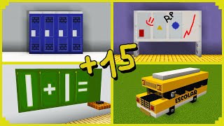 🦊15 MELHORES decorações de ESCOLA no MINECRAFT [upl. by Jc]