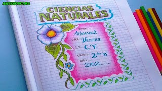 CARATULA PARA CIENCIAS NATURALES facil y bonita [upl. by Jacinda]