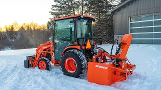 LX3310 Kubota In Action Bauman 440 Hydraulic Drive Sander amp Normand E68220 Inverted Blower Set Up [upl. by Bruning]