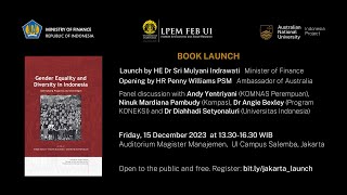 Book launch Gender equality and diversity in Indonesia identifying progress and challenges [upl. by Sackville]