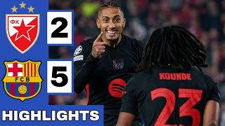 🔴Crvena Zvezda vs Barcelona 25 Extended HIGHLIGHTS  UEFA Champions League [upl. by Ahsekal]