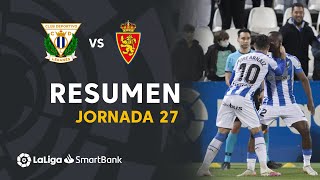 Resumen de CD Leganés vs Real Zaragoza 21 [upl. by Eihtak]