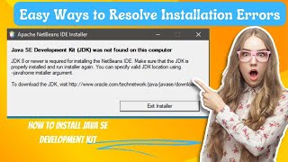 Java SE Development Kit JDK was not found on this computer [upl. by Nwahsram34]