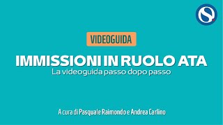 VIDEO TUTORIAL  Immissioni in ruolo Ata come fare la domanda passo dopo passo [upl. by Minoru]