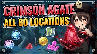 All 80 Crimson Agates Locations WITH TIMESTAMPS  DETAILED GUIDE Genshin Impact Dragonspine [upl. by Mitinger101]