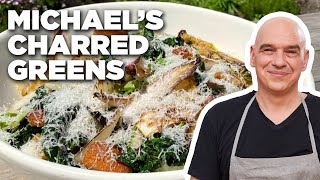 Michael Symons Charred Greens with Citrus Vinaigrette  Symon Dinners Cooking Out  Food Network [upl. by Joshua]