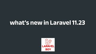 Laravel 1123 Whats New in the Latest Release freepalestine laravel [upl. by Ellenrad223]