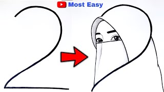 Hijab Girl Drawing Tutorial StepbyStep Guide Muslim girl drawing  Easy drawing  Pencil Sketch [upl. by Nirhtak581]