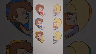 Gravity Falls Dipper and Pacifica Heart Matching Challenge shorts art viral [upl. by Akyssej]