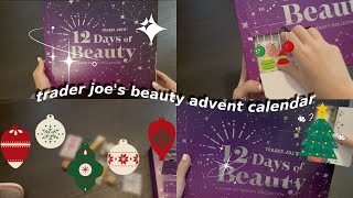 unboxing 12 days of beauty trader joes advent calendar 2023 🎄💄  aefilm [upl. by Sidwohl]