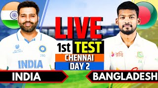 India vs Bangladesh 1st Test Day 2  Live Cricket Match Today  IND vs BAN Live Scores Session 2 [upl. by Nerhtak]