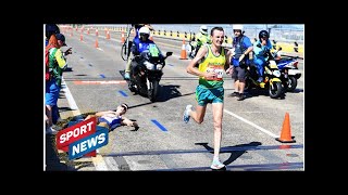 Commonwealth Games 2018 WATCH shocking moment Callum Hawkins COLLAPSES in marathon [upl. by Oramug581]