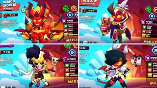 Every Brawl Stars Demons Skins【Brawl Stars】NEW SKIN  DEMON MORTIS  DEMON WILLOW  IMPIE COLETTE❤️ [upl. by Assilem]