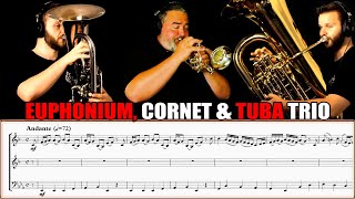 CORNET TUBA amp EUPHONIUM TRIO quotWachet Aufquot by JSBach Play Along Sheet Music [upl. by Ahseele]