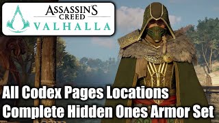 Assassins Creed Valhalla  All Codex Pages amp Hidden Ones Bureau Locations  Hidden Ones Armor Set [upl. by Alit]