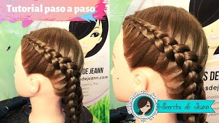 COMO HACER TRENZA INVERTIDA DE RAÍZ PASO A PASO  Secretos de Jeann [upl. by Esch484]