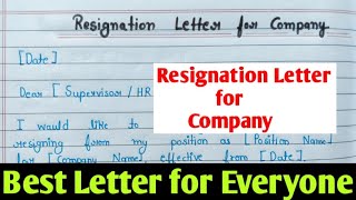 Resignation Letter for Company l Resignation Letter Sample writingmania resignationletter yt [upl. by Nameloc]