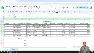 AULA 14  COMO COMPARTILHAR PLANILHA  PLANILHAS GOOGLE [upl. by Ahseram285]