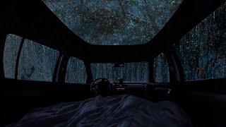 Leave It All To Sink Into Heavy Rain And Thunderstorms  Relax And Sleep In Cozy Car [upl. by Iblok964]