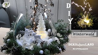 DIY Weihnachtsdeko Winterdeko Hirschen im Winterwald I Adventsgesteck Adventskranz DekoideenLand [upl. by Gable]