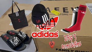 Adidas X KoRn Drop 3 Accessories  Socks Slides Beanie Tote [upl. by Assenad]