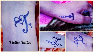 Different types of T letter Tattoo on hand [upl. by Ferdinanda]