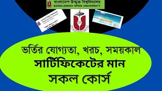 উন্মুক্ত বিশ্ববিদ্যালয়ের সকল কোর্স সম্পর্কে ধারণা  open university all courses in bou [upl. by Eekaz]