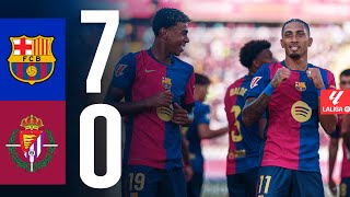 FC BARCELONA 7 vs 0 VALLADOLID  LA LIGA 202425 MD04 [upl. by Amalle131]