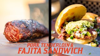 Highlight Cook Pork Tenderloin and a Beef Fajita Sandwich What the Zavalas Barbecue Way [upl. by Narib]