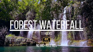 Waterfall and Water Sounds with White Noise  Relax Sleep Study DeStress [upl. by Russo]